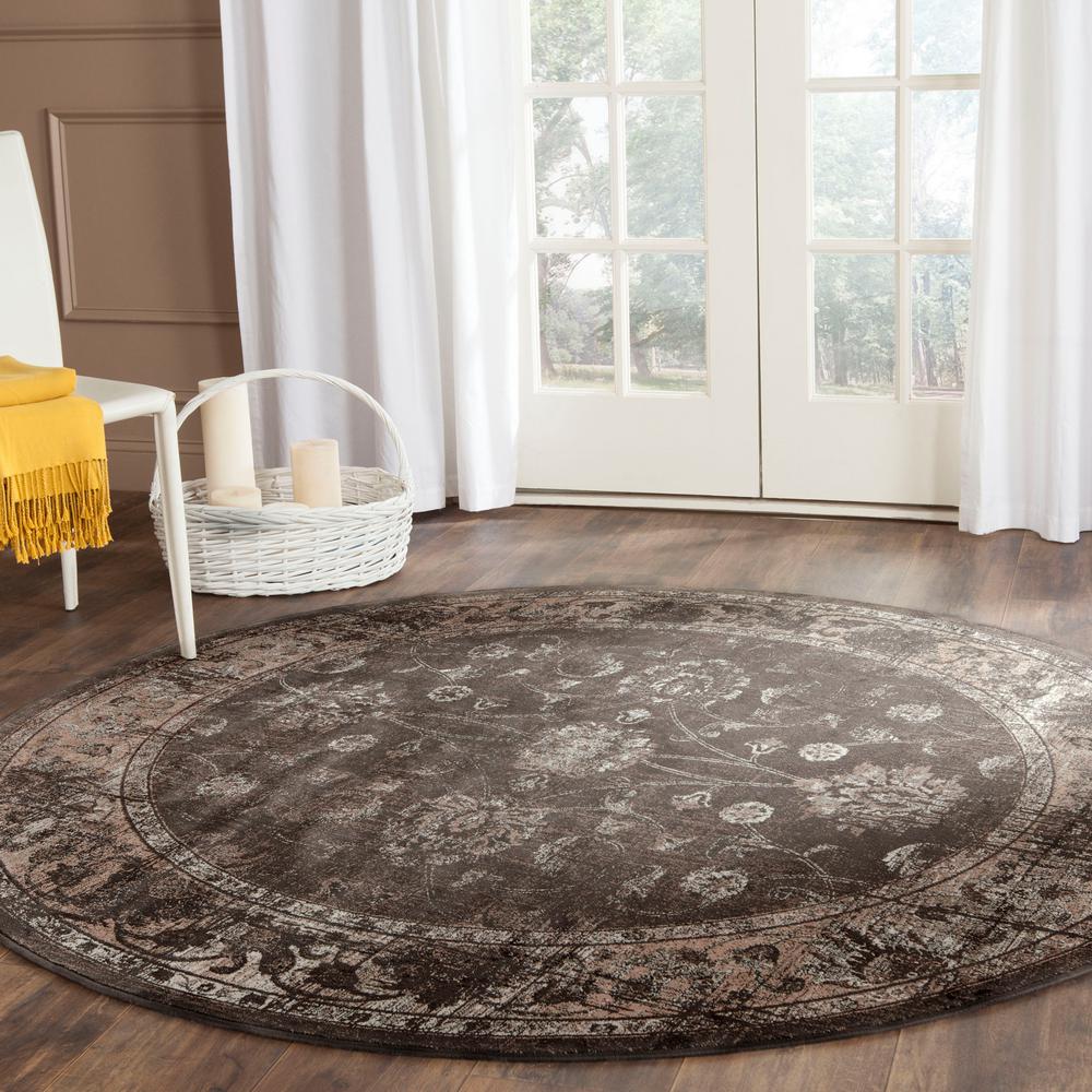 Safavieh Vintage Soft Anthracite 6 Ft X Round Area Rug