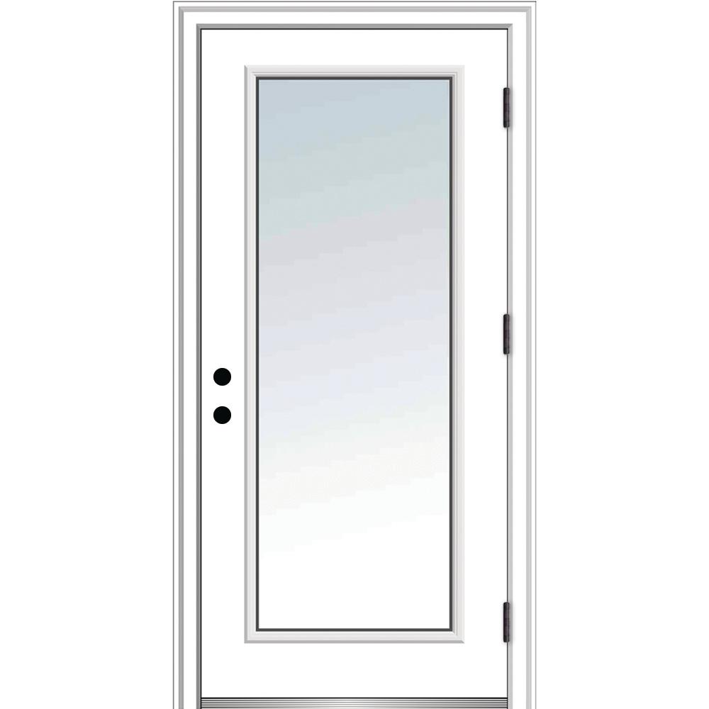 Mmi Door 30 In X 80 In Classic Left Hand Outswing Full Lite Clear Primed Steel
