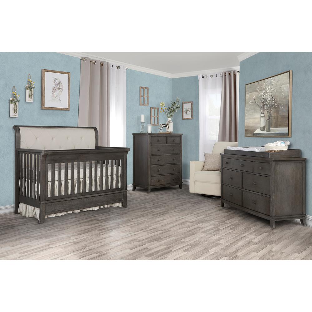 Evolur Amsterdam 5 In 1 Smokey Brushed Grey Convertible Crib 911