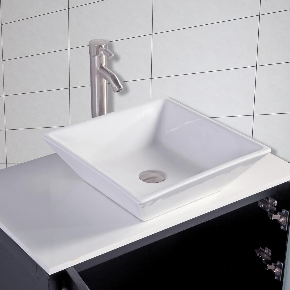 Vanity Art Ravenna 24 In W X 18 5 D 36 H Bathroom Espresso With Single Basin Top White Ceramic And Mirror