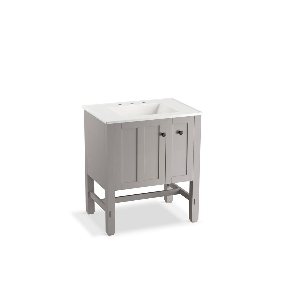 KOHLER Tresham 30 in. W Vanity in Mohair Grey with Vitreous China