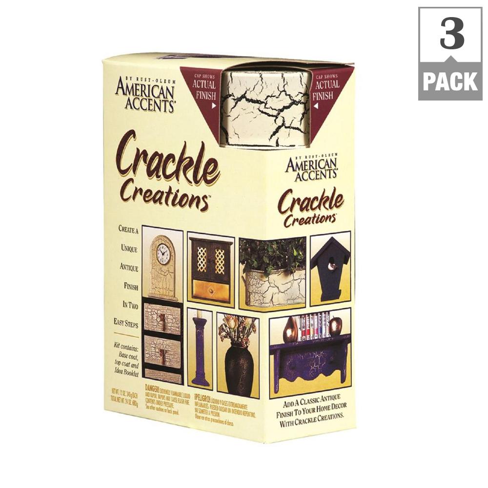 RustOleum American Accents Antiqued Ivory Crackle Creations Kit (3