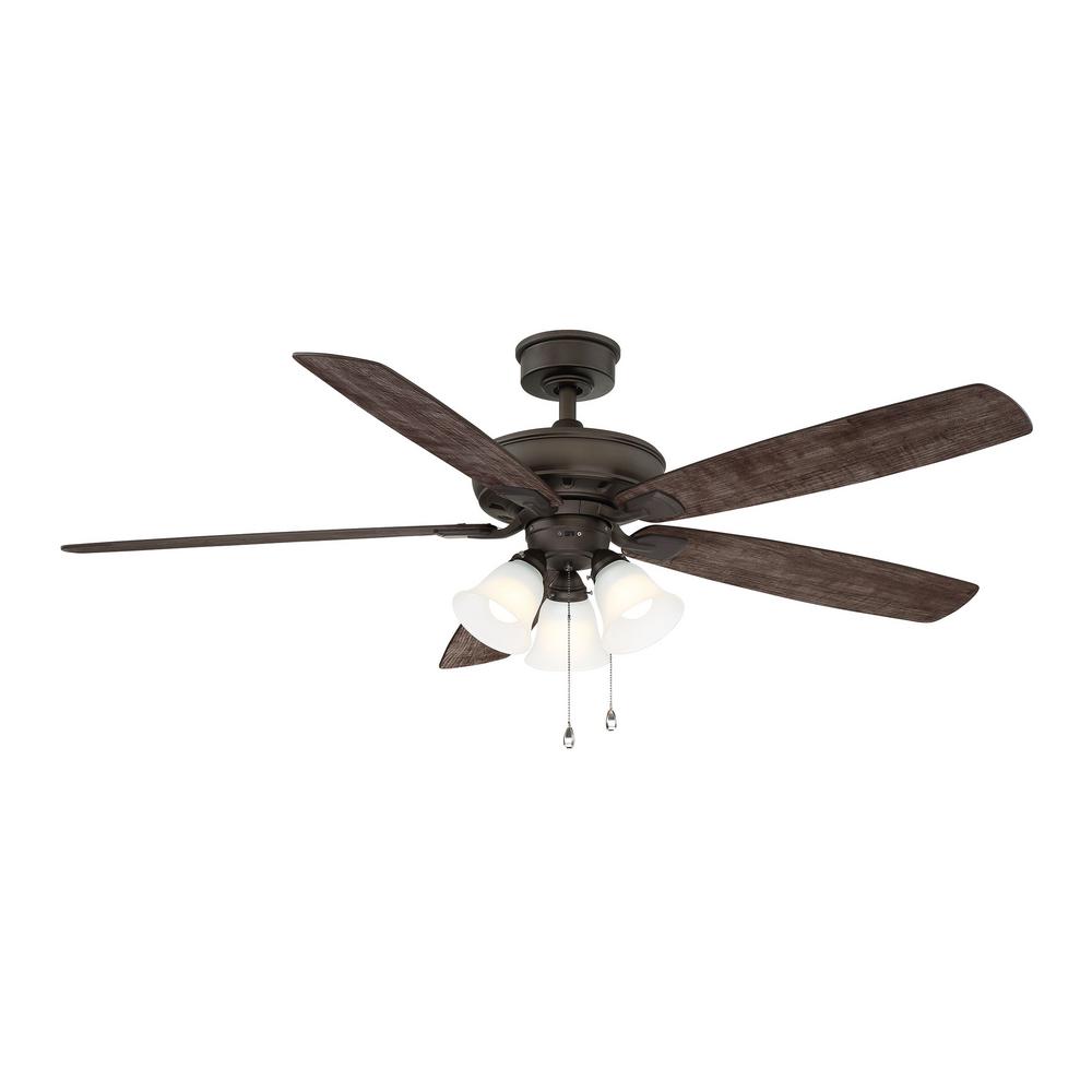 Hampton Bay Wellton 60 In Led Espresso Bronze Dc Motor Ceiling Fan With Light