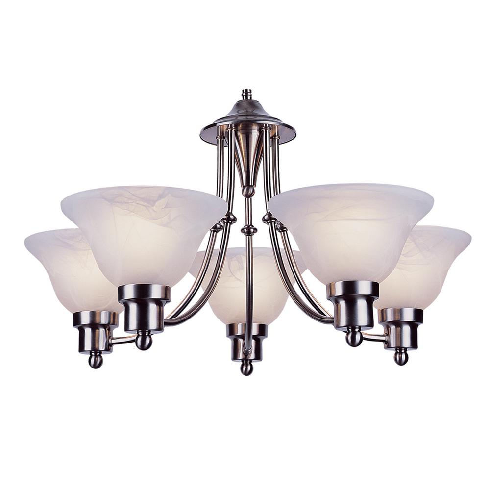 Bel Air Lighting 5 Light Brushed Nickel Incandescent Bel Air Lighting 5 Light