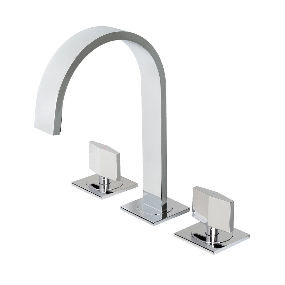 Luxier Widespread 2 Handle Contemporary Bathroom Vanity Sink Lavatory Faucet Cupc Nsf Ab 1953 Lead Free In Chrome Wsp05 Tc The Home Depot