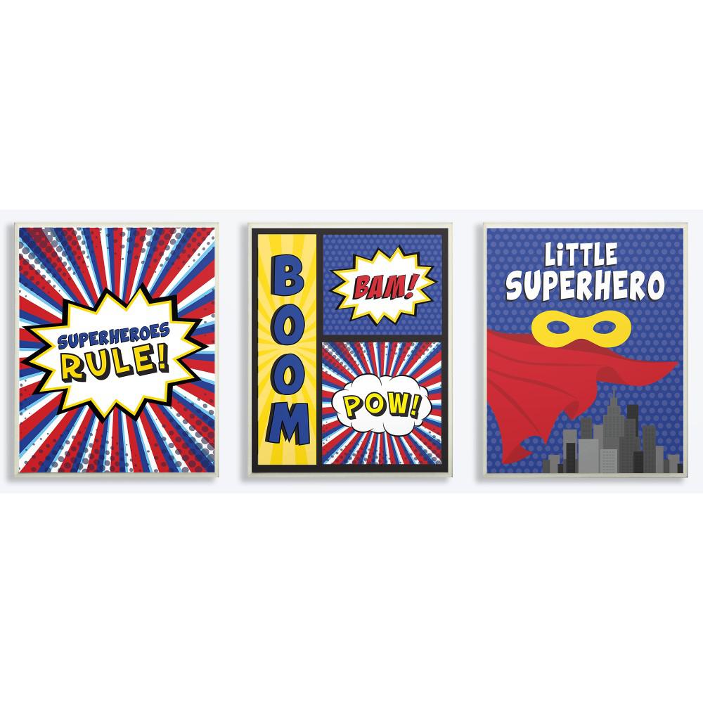 The Kids Room By Stupell 10 In X 15 Comic Book Red Blue And