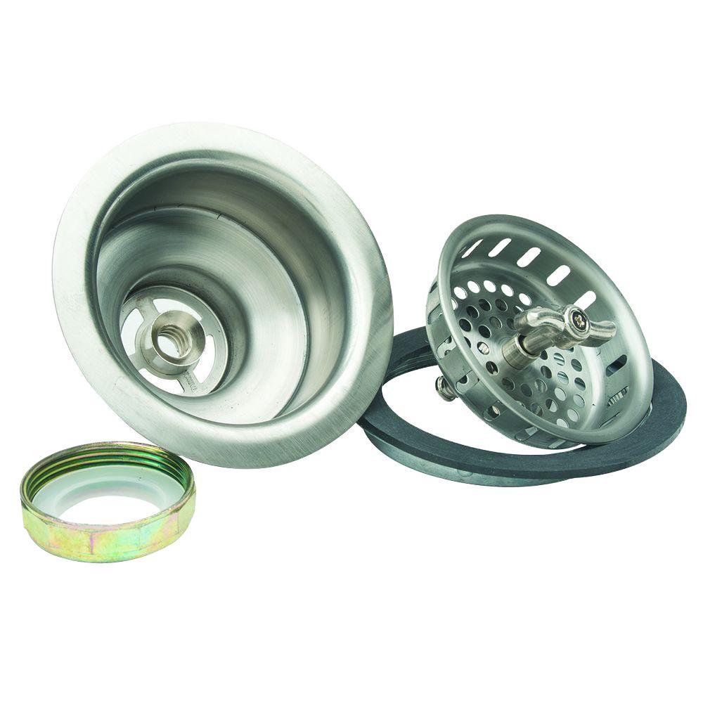 BrassCraft 31/2 in. Wing Nut Locking Style Basket Strainer with Nut