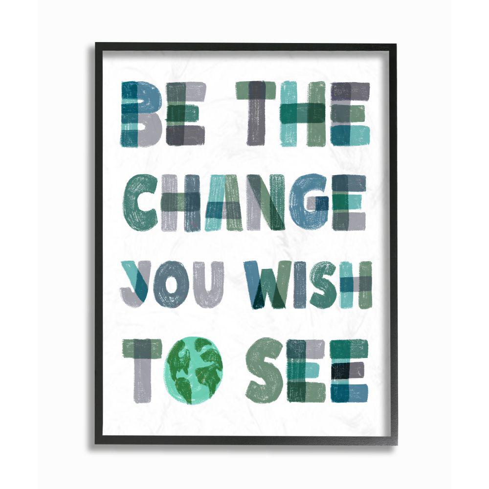 Stupell Industries Be The Change Pastel Letters Kids By Daphne Polselli Framed Wall Art 14 In X 11 In Fda 120 Fr 11x14 The Home Depot
