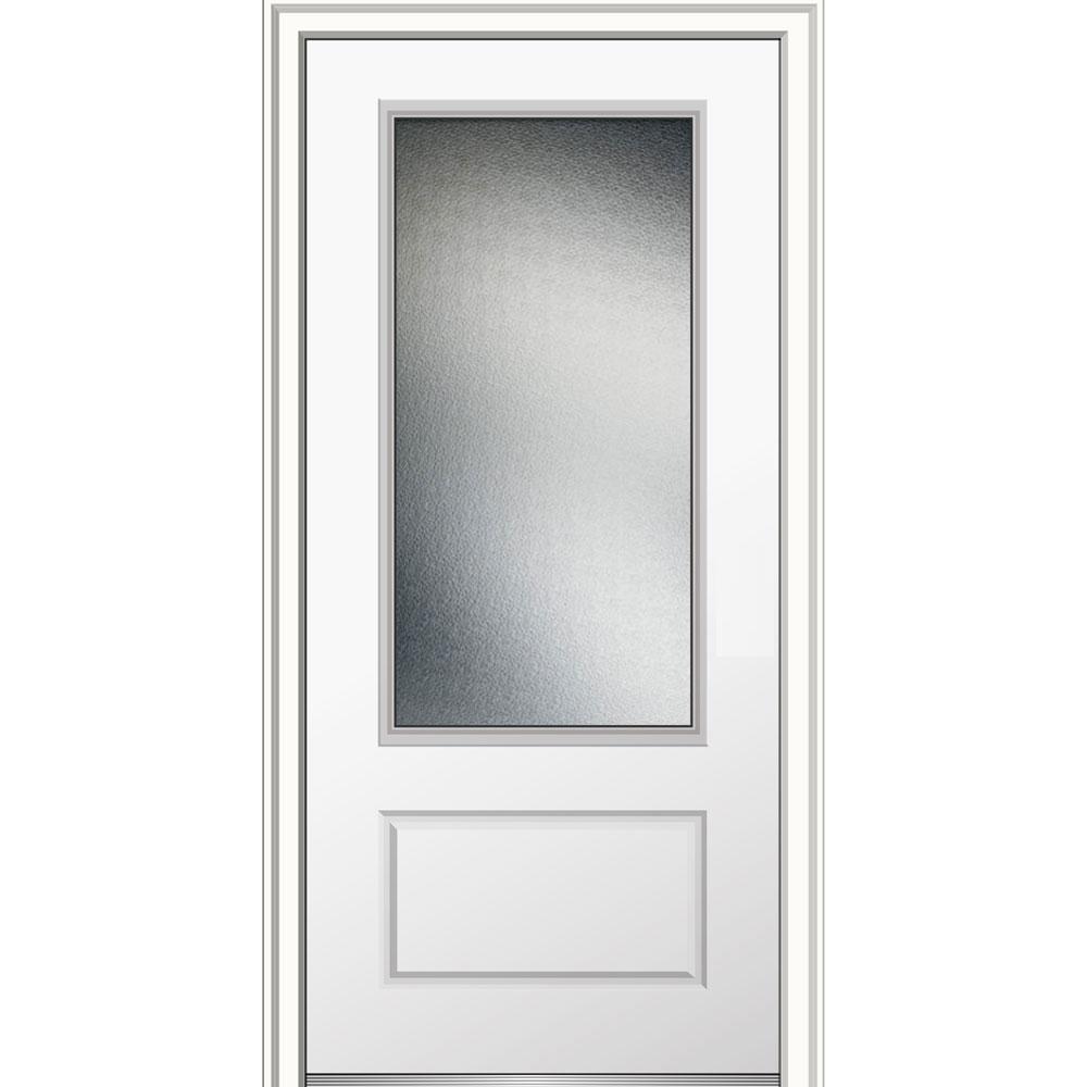 MMI Door 36 in. x 80 in. Micro Granite Glass RightHand 3/4Lite 1
