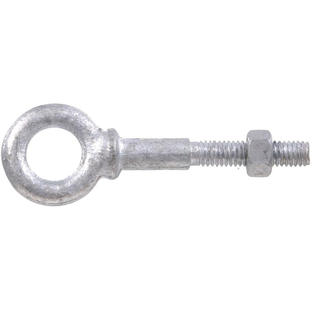 Hardware Essentials 516 18 X 2 14 In Forged Steel Hot Dipped Galvanized Eye Bolt With Hex Nut In Shoulder Pattern 5 Pack