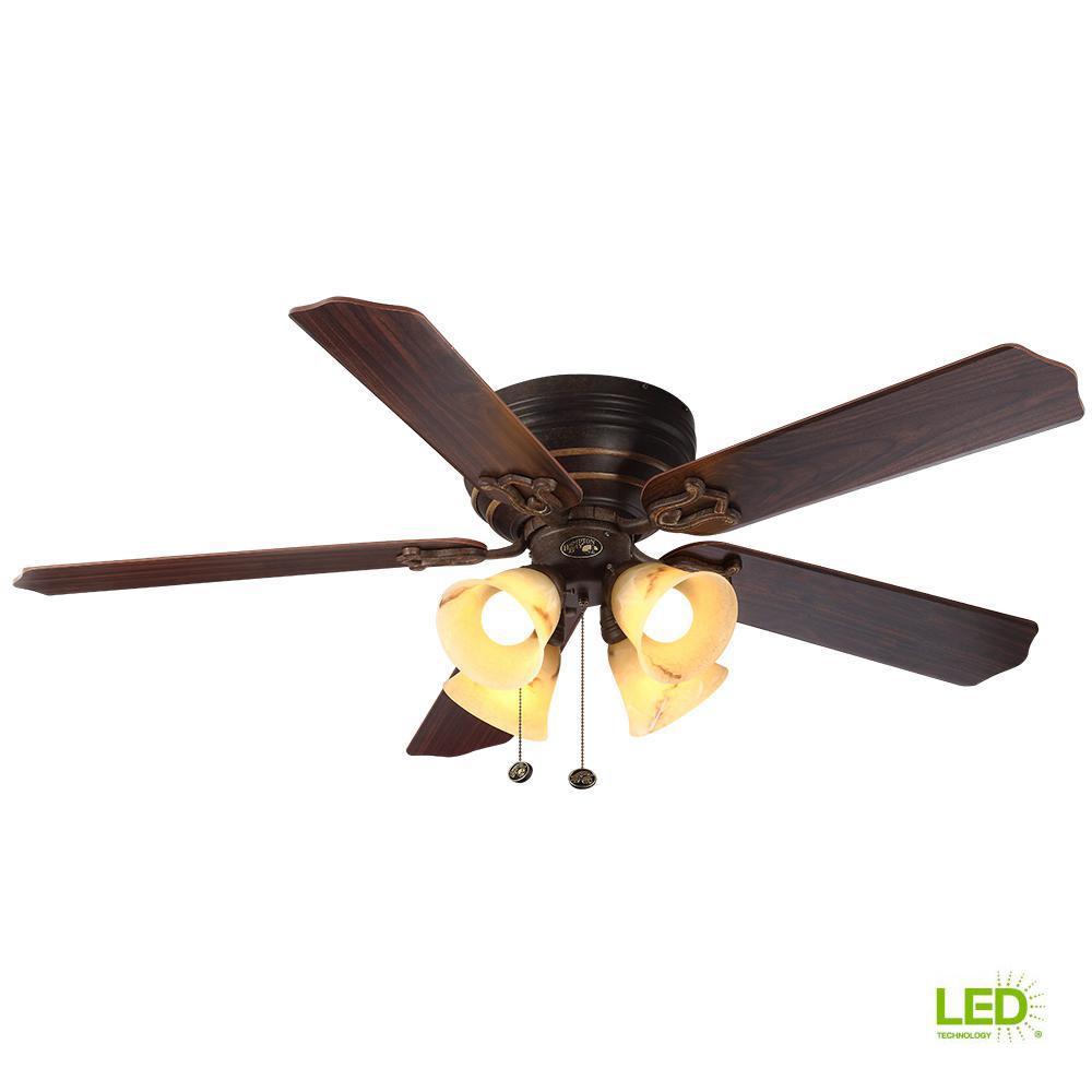 Black Hampton Bay Light Kit Compatible Ceiling Fans Lighting Led Indoor Iron Ceiling Fan With Light Kit