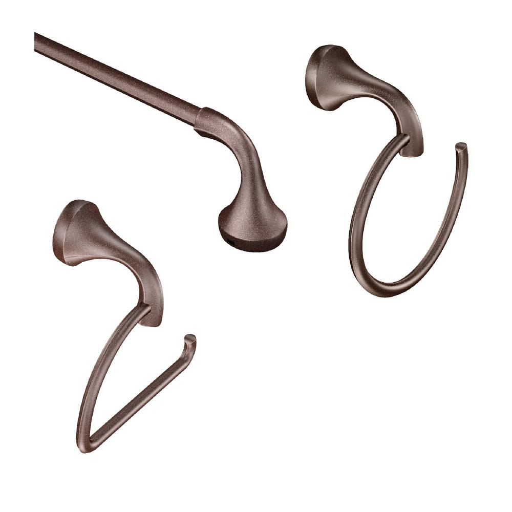 MOEN Eva 3Piece Bath Hardware Set with 24 in. Towel Bar, Paper Holder