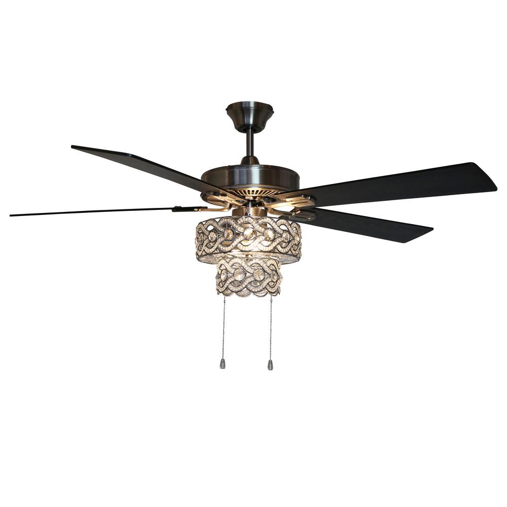 River of Goods Demi Braid 52 in. LED Silver Ceiling Fan With Light