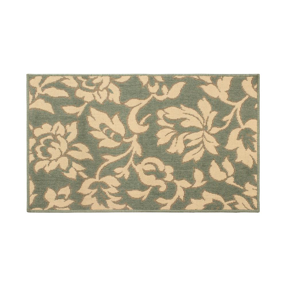 Laura Ashley Hydrangea Chamomile 6 ft. x 4 ft. Indoor/Outdoor Area Rug