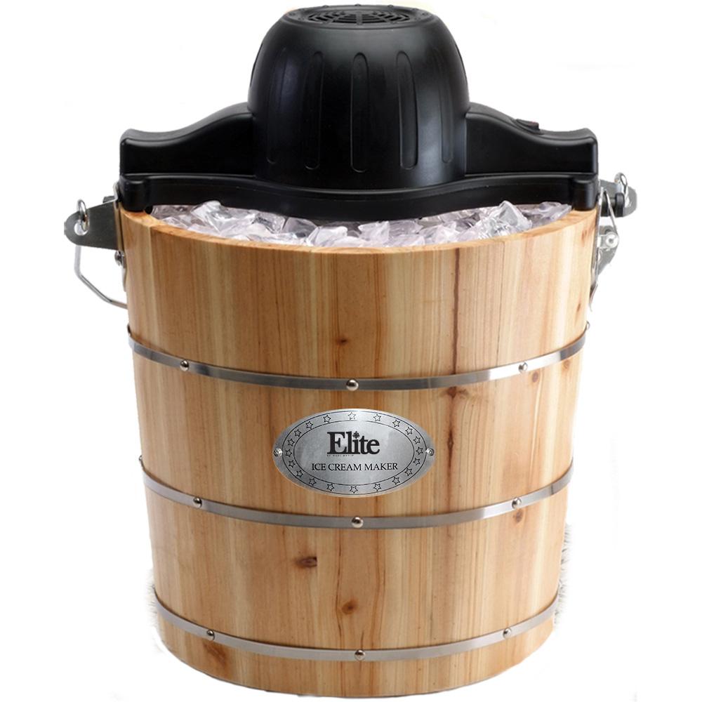 Elite Gourmet 4 Qt. Old Fashioned Ice Cream Maker-EIM-502 - The Home Depot