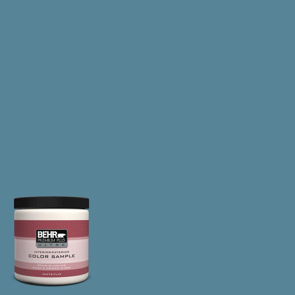 Behr Premium Plus Ultra 8 Oz S480 5 Blue Moon Bay Matte Interior S480 5 Blue Moon Bay Matte Interior Exterior Paint And Primer In One Sample