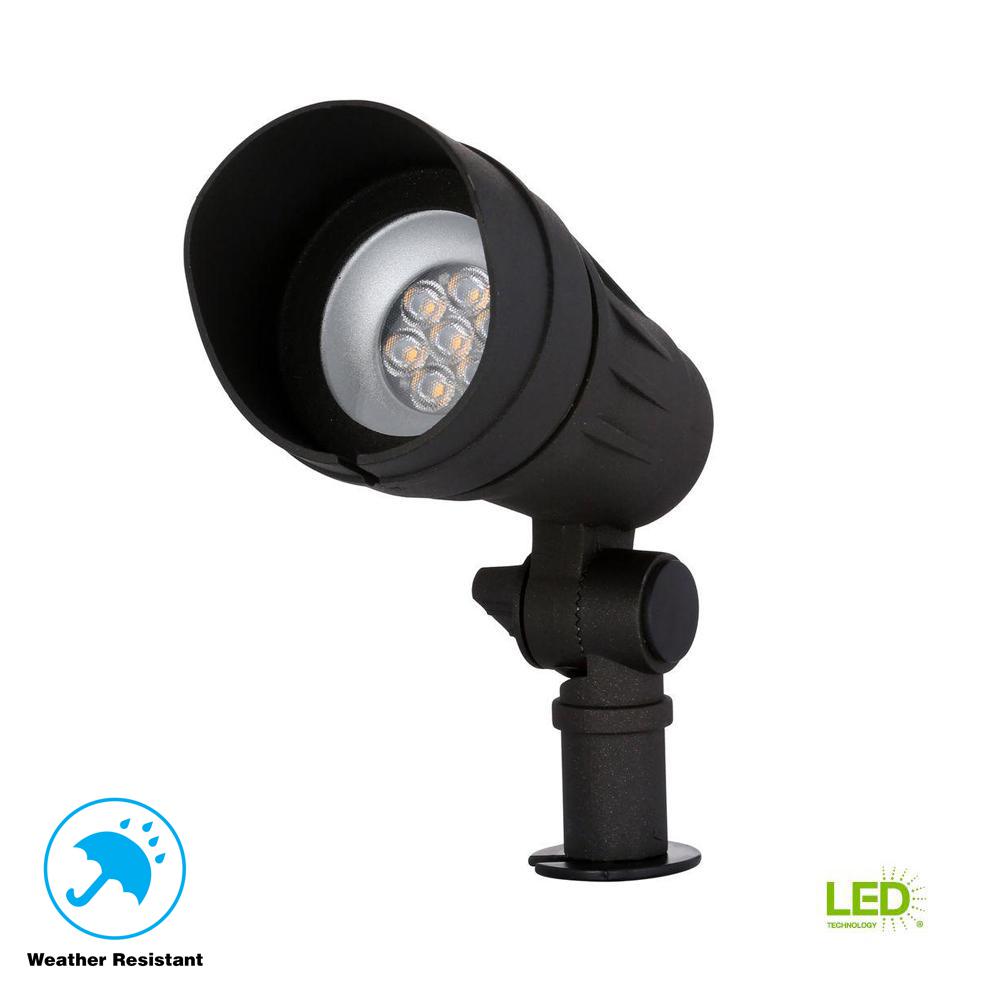Black Hampton Bay Spotlights Landscape Lighting Outdoor Low Voltage 50 Watt Equivalent Black Outdoor Integrated Led Landscape Spot Light