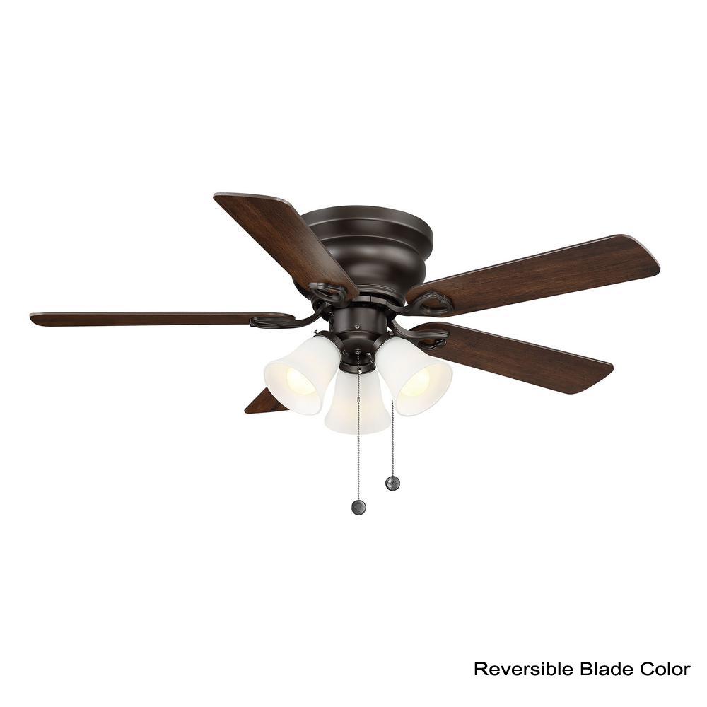 Clarkston Ii 44 In Led Indoor Oil Rubbed Bronze Ceiling Fan With Light Kit Sw18030 Orb The Home Depot - Home Depot Ceiling Fans With Light Fixture