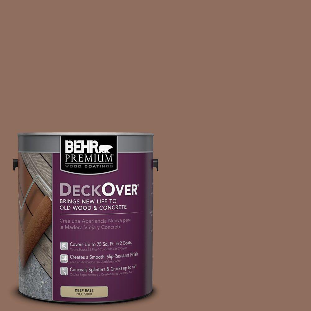 Behr Premium Deckover 1 Gal Sc 148 Adobe Brown Solid Color Sc 148 Adobe Brown Solid Color Exterior Wood And Concrete Coating