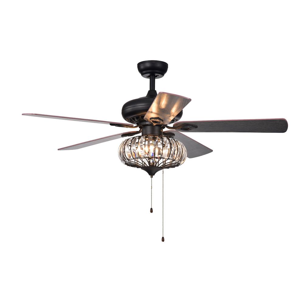 Warehouse Of Tiffany Chrysaor 52 In Indoor Brown Ceiling Fan With Light Kit