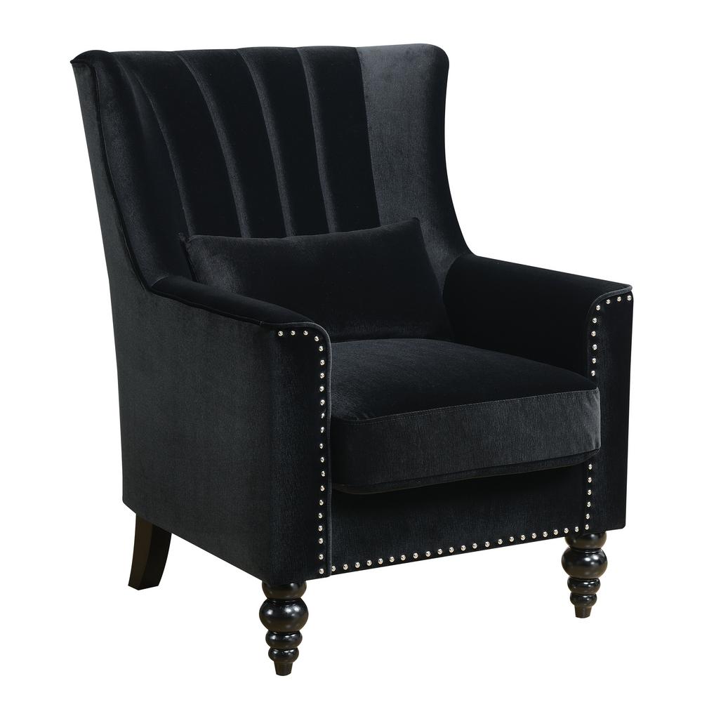 Canterbury Accent Chair Black Velvet | Chair Design