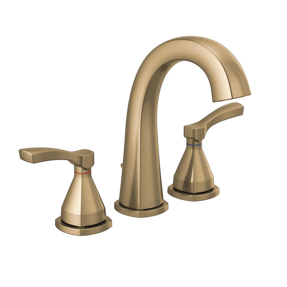 Delta Stryke 8 in. Widespread 2Handle Bathroom Faucet with Metal Drain
