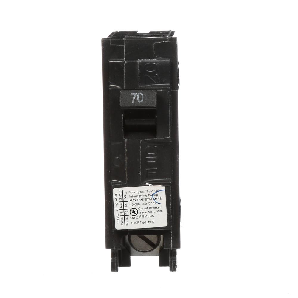 Siemens 70 Amp 1-Pole 10 kA Type QP Circuit Breaker-Q170 - The Home Depot