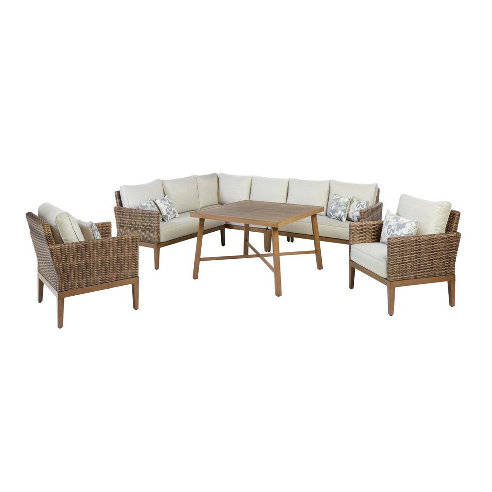 Hampton Bay Chandler Lakes 6 Piece Aluminum Outdoor Dining Set With Sunbrella Beige Cushion 511 0070 000 The Home Depot - Hampton Bay 6 Piece Patio Set Hampton Bay Chandler Lakes 6 Piece Aluminum Outdoor Dining Set With Sunbrella Beige Cushion 511 0070 000 The Home Depot - Hampton Bay 6 Piece Patio Set