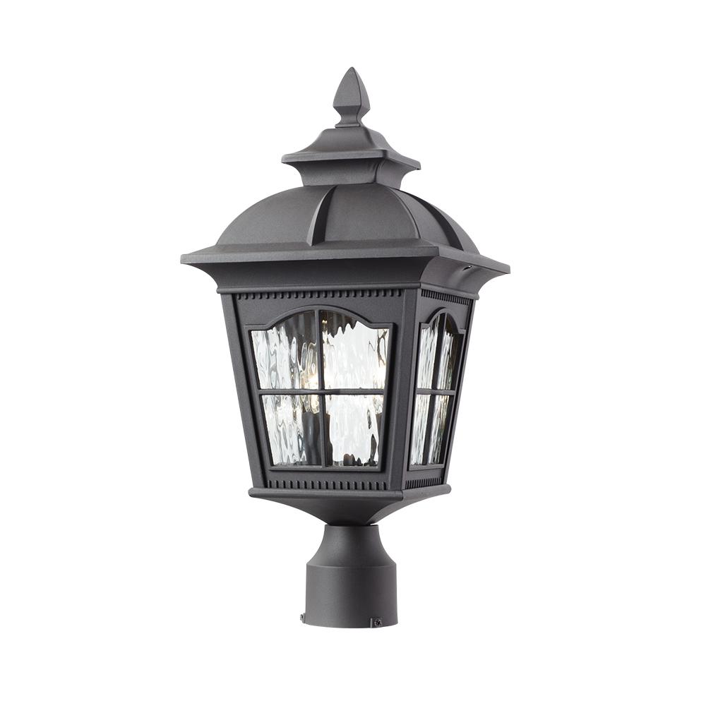 Home Decorators Collection Square 2 Light Outdoor Black Post Light P 9245 The Home Depot