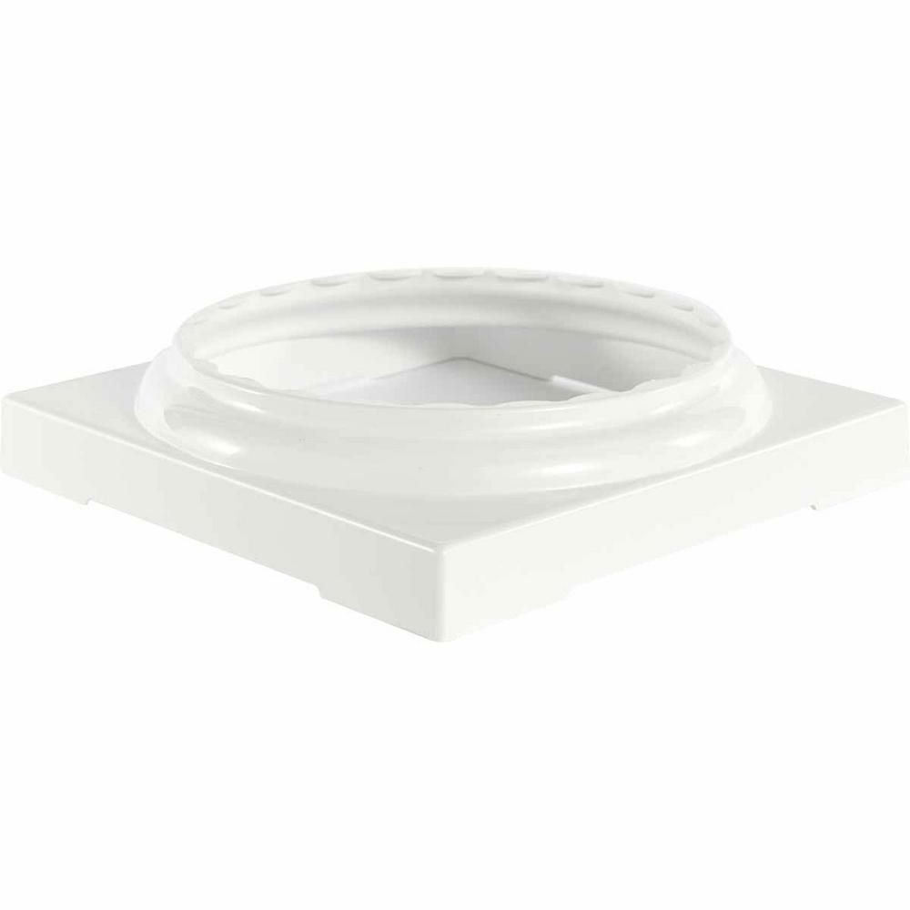 AFCO 6 in. Gloss White Aluminum Standard Capital and Base with Feature for EnduraAluminum