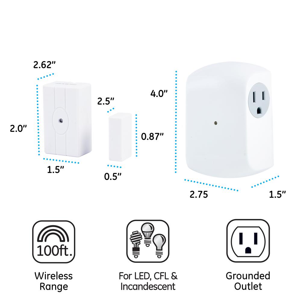 Ge Wireless Door Activated Light Control With Grounded Receiver