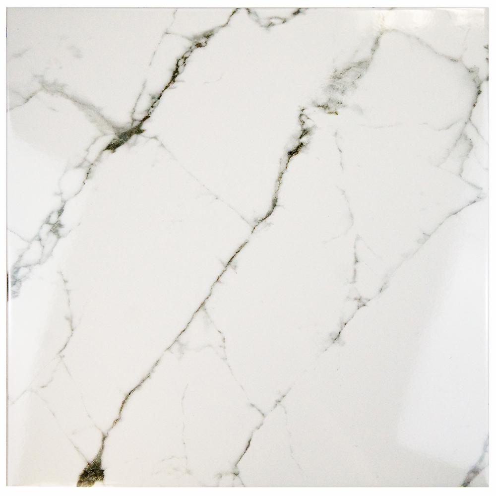 White Field Floor Ceramic Tile The Home Depot Clic Calacatta 18 In X Ceramic Floor And Wall Tile 11 25