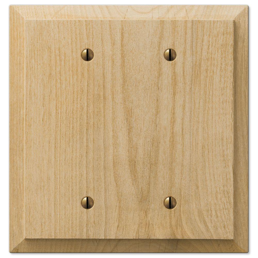 AMERELLE Cabin 2 Gang Blank Wood Wall Plate Unfinished180BB The