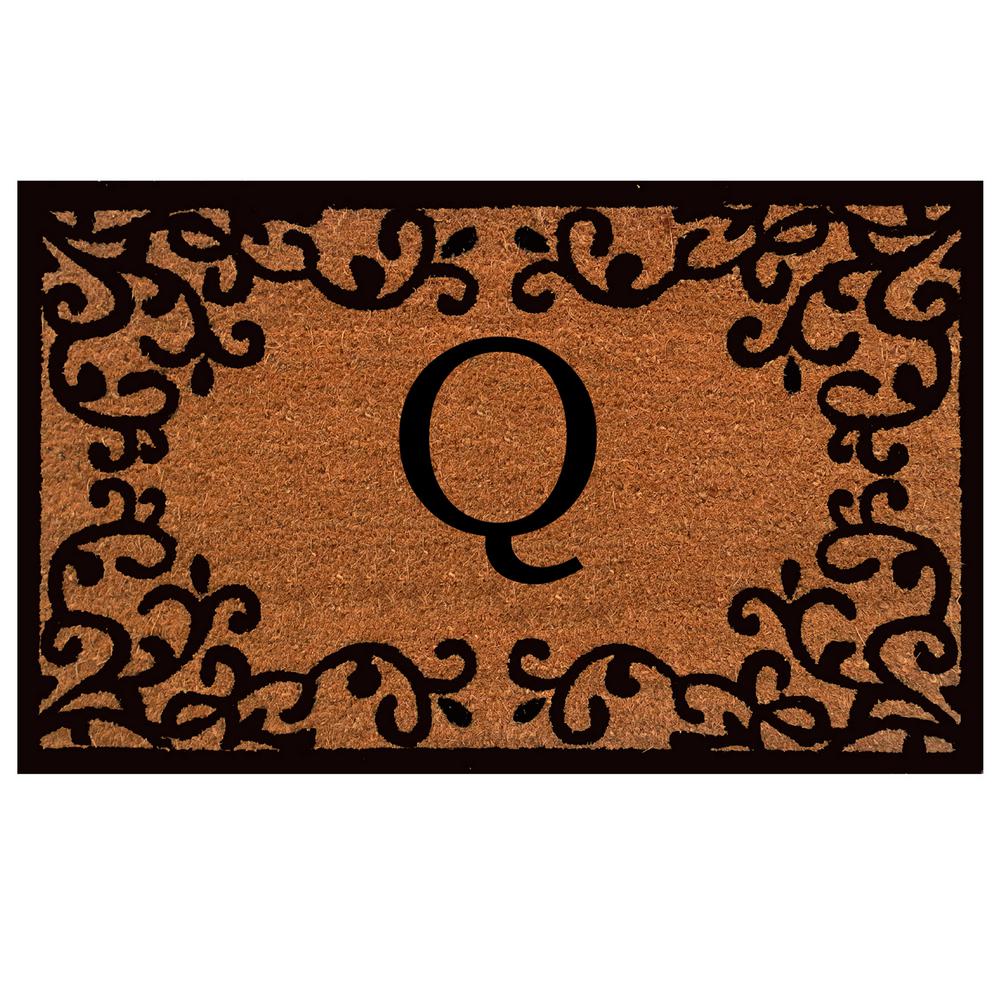 Home More Chateaux Monogram Door Mat 24 In X 36 In Letter Q