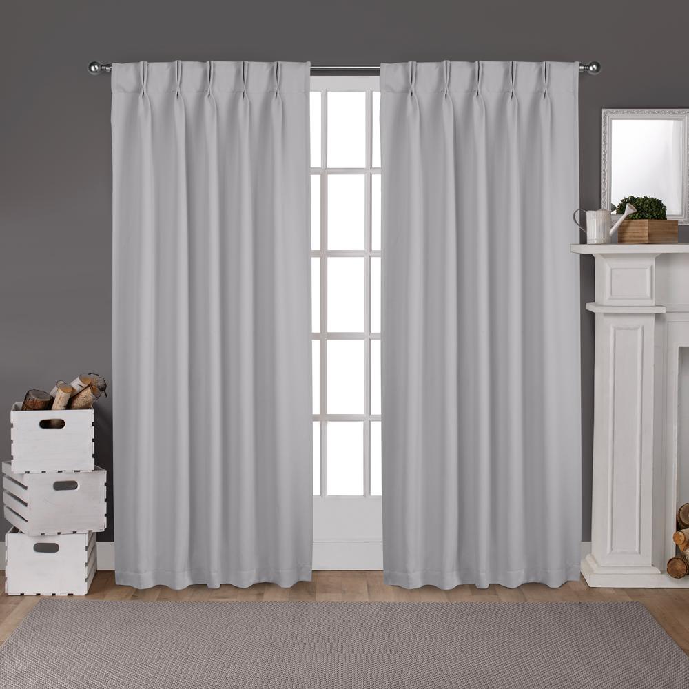 Sateen 30 in. W x 84 in. L Woven Blackout Pinch Pleat Top Curtain Panel