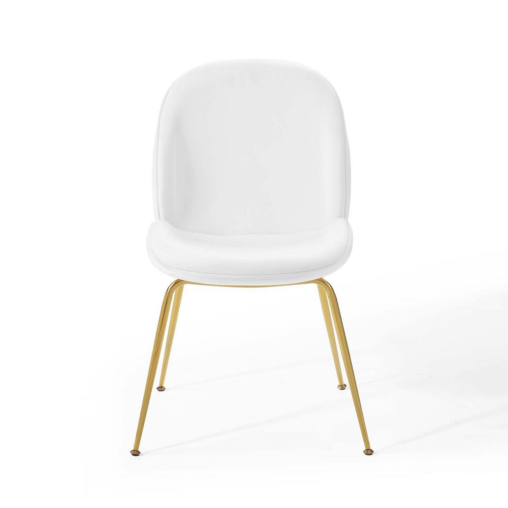 Modway White Scoop Gold Stainless Steel Leg Performance Velvet Dining Chair Eei 3548 Whi The Home Depot