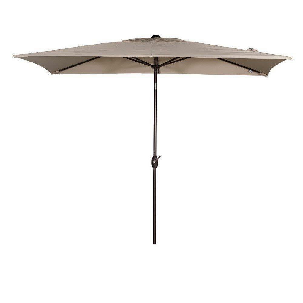 6 6 By 9 8 Ft Beige Abba Patio Rectangular Patio Umbrella Outdoor Market Table Umbrella With Push