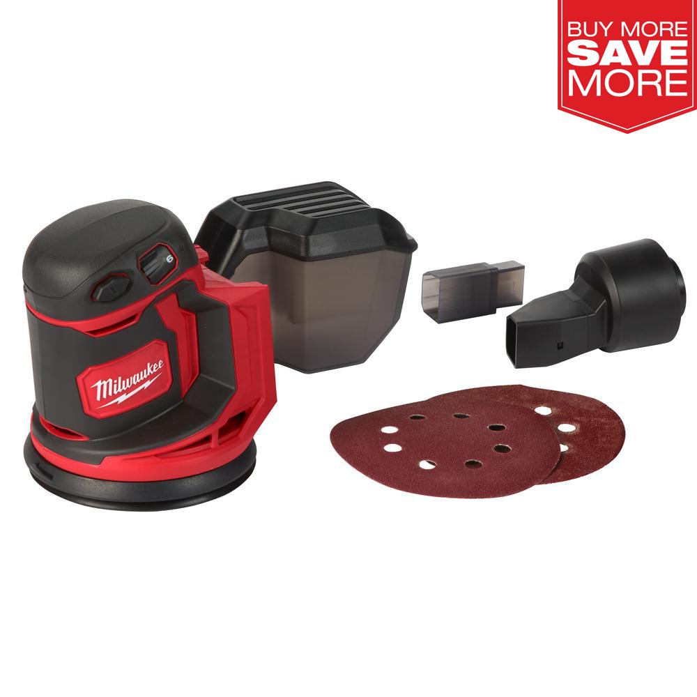 Bare Tool #2648-20 Milwaukee M18 Cordless Variable Speed 5/" Random Orbit Sander