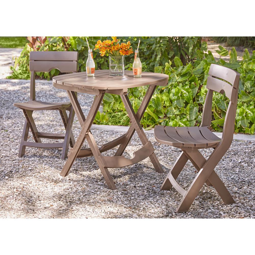 Quik-Fold Mushroom 3-Piece Resin Plastic Outdoor Bistro Cafe Set ... Quik-Fold Mushroom 3-Piece Resin Plastic Outdoor Bistro Cafe Set ...