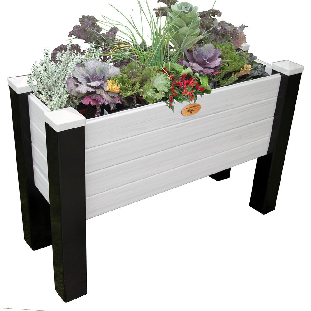 Gray Elevated Bed Vinyl Raised Garden Beds Garden Center