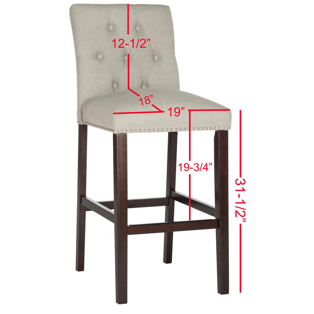 Safavieh Norah 31 5 In Bar Stool Light Gray Set Of 2 Fox6210d Bar Stool In Light Gray Set Of 2 Fox6210d Set2 The Home Depot