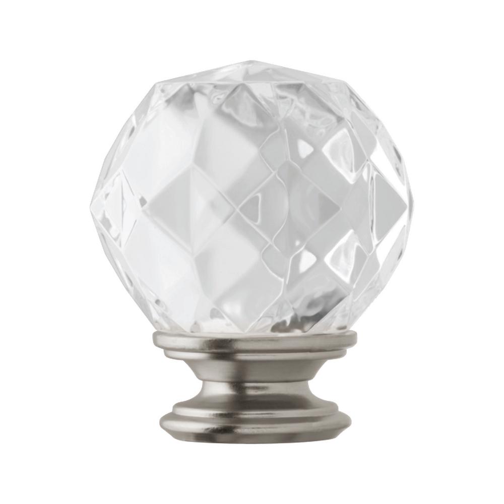 Home Decorators Collection Mix And Match 1 In Faceted Crystal Sphere Curtain Rod Finial Brushed Nickel 2 Pack U Bnf1512k16 The Depot - Crystal Ball Curtain Rod Finials