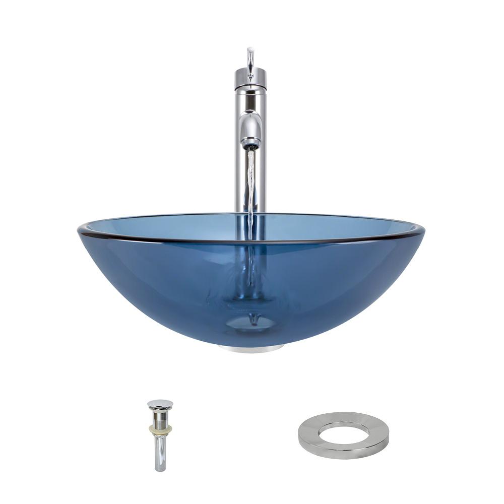 Mr Direct Gl Vessel Sink In Aqua With 718 Faucet And Pop Up Drain Mr Direct Gl Vessel Sink In Aqua With 718 Faucet And Pop Up Drain