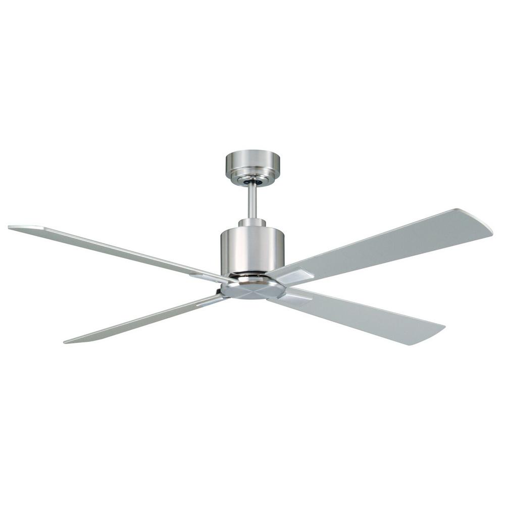 Best Rated 4 Blades Remote Control Included Ceiling Fans Brushed Chrome Ceiling Fan With Remote Control