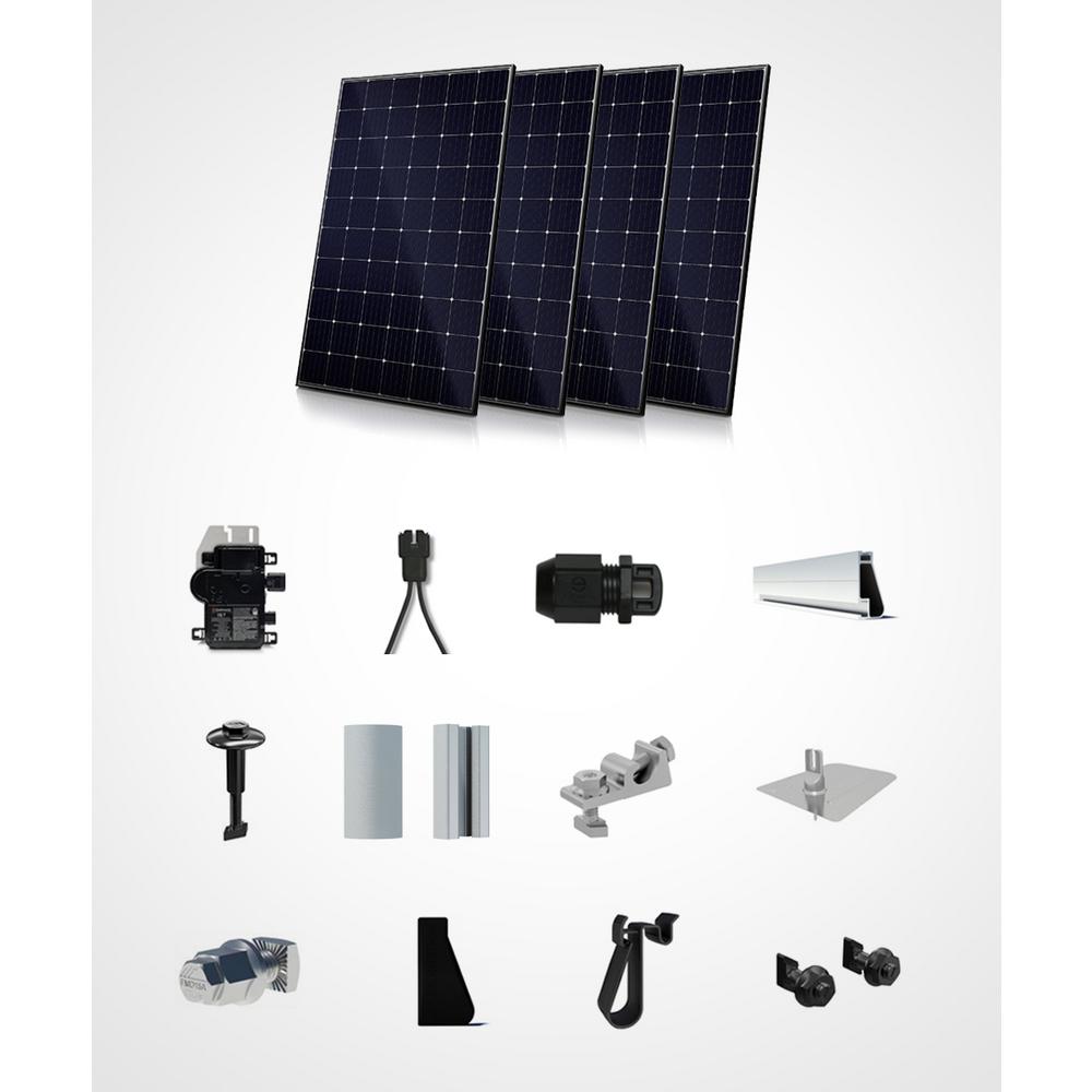 Live Solar 1200 Watt On Grid Starter Kit Mono Roof Mount System