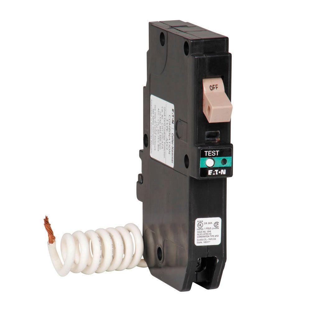 Eaton CH 20 Amp 1Pole Combination Arc Fault Circuit Breaker with Trip