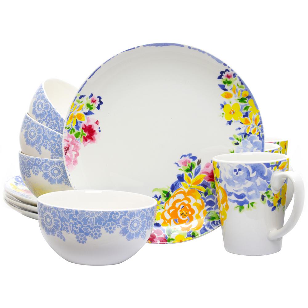 Studio California Ceramic Blutique 12Piece MultiColor Dinnerware Set