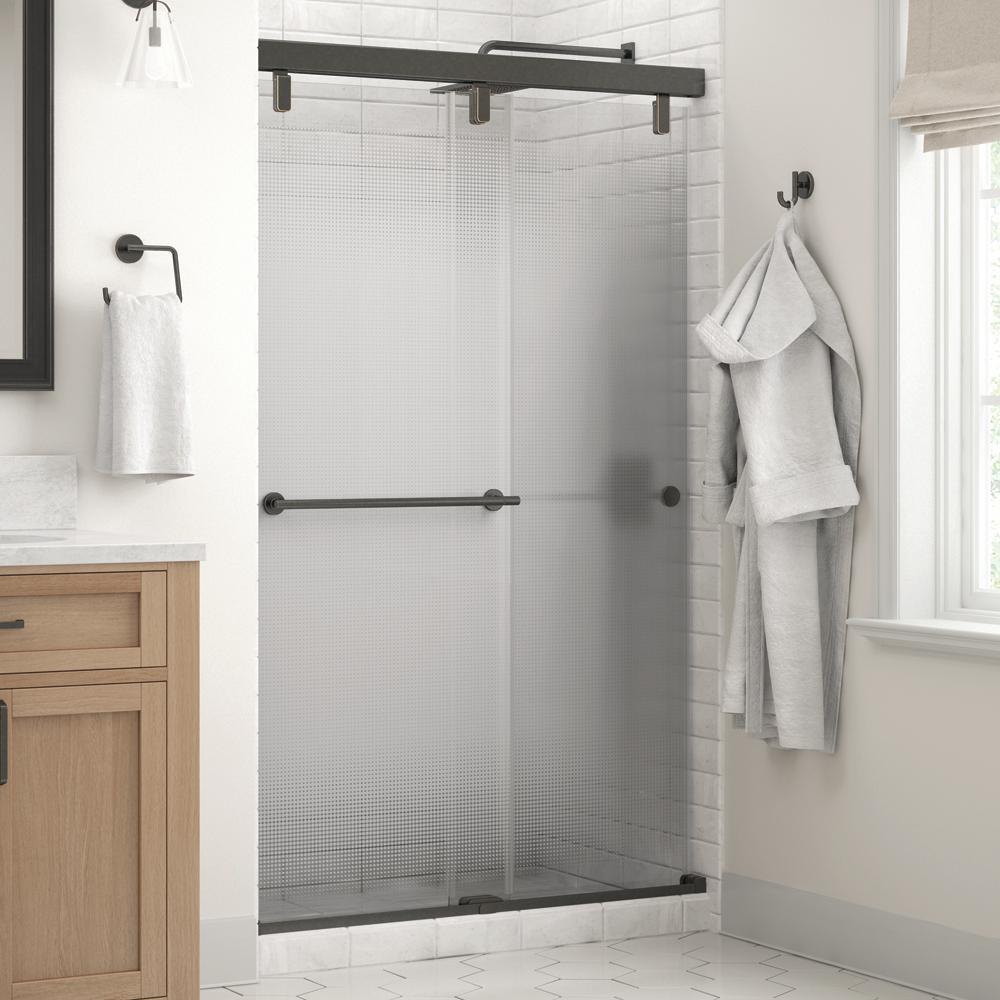 Delta Lyndall 48 x 71-1/2 in. Frameless Mod Soft-Close Sliding Shower ...