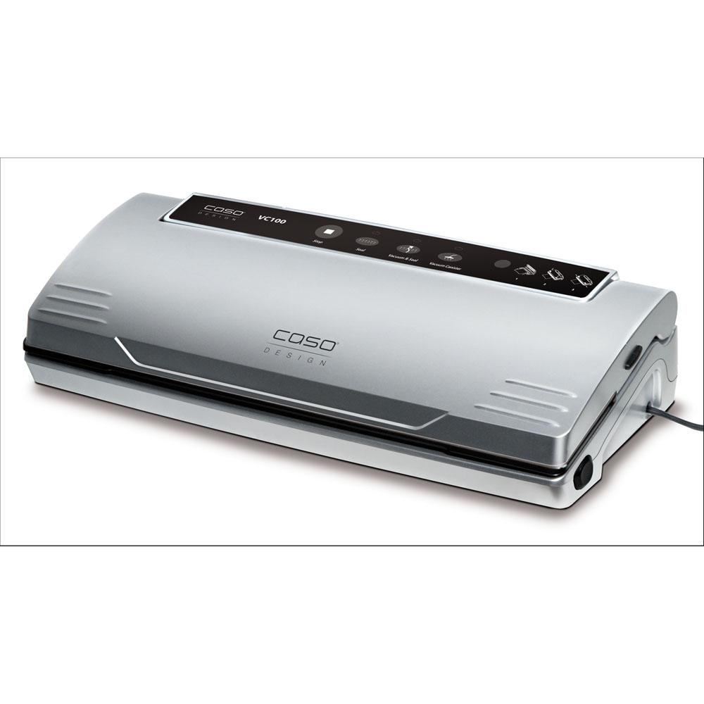 VC 100 Food Vacuum Sealer with Food Vacuum Hose, Food Management App and (Set of 2) Food Vacuum Rolls, Silver