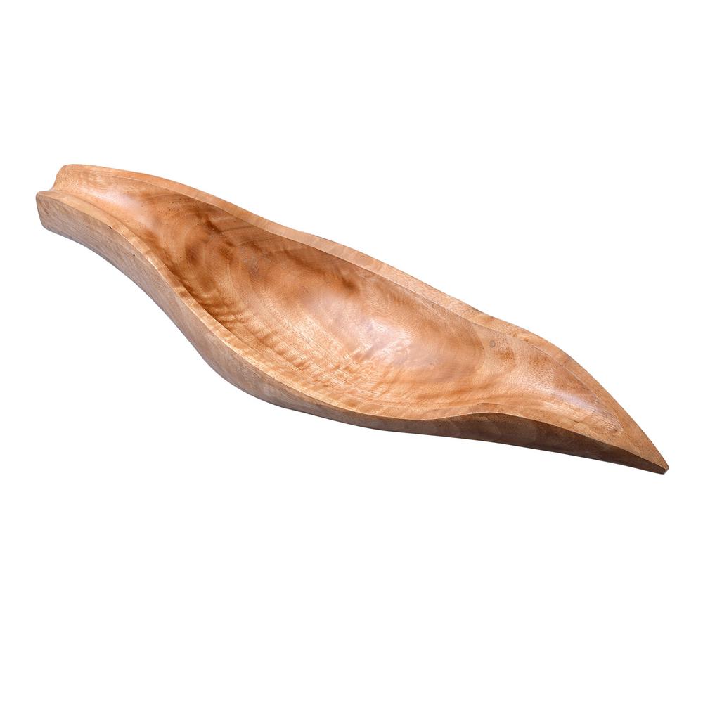 Villacera 20 In Handmade Mango Wood Boat Bowl And Decorative